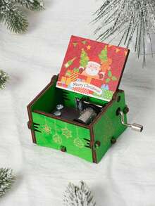 1 pieza Caja de música con cascabeles navideños, adorno de madera con campanas, decoración de Santa Claus viene a la ciudad, adecuado para Navidad, regalos festivos, decoración del hogar - Multicolor - Ver 46