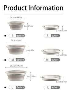 1pc/3pcs Portable Foldable Wash Basin, Vegetable Basin, Foot Basin. Easy To Clean, Lightweight And Extendable. Suitable For Home, Dorm And Outdoor Camping. Used For Camping Sink, Laundry Basin, Bucket, Water Container, Fruit And Vegetable Wash Basin, Cleaning Supplies. Thickened Plastic Foldable Foot Basin And Wash Basin, Essential For Back To School. Foldable Basin, Foldable Basin Set. Home Bathroom Decor Summer