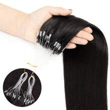 50 Strands Micro Loop Hair Extensions Real Human Hair Utral Smooth And Super Soft Silky Straight Micro Loop Human Hair Extensions For Woman - S1 - View 5