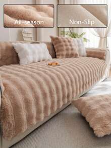 1 pezzo Copri divano in pelliccia sintetica, colore cachi, adatto agli animali domestici, anti-polvere, protettore per mobili, adatto per divani a 1/2/3/4 posti in soggiorno o camera da letto, per tutte le stagioni, decorazione autunnale, decorazione per la stanza