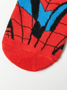 Marvel 1 Pair Of Comfortable Men's Superhero Socks - Soft, Breathable, Calf Socks Elastic, Moisture Wicking, Stylish - Perfect For Gift-Giving, Parties, Everyday Wear, Casual Occasions Spider-Man - Socks Halloween Socks