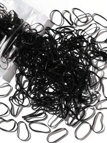 Bộ 300/500/1000 dây buộc tóc mini kèm dây chun và dây cao su nhỏ, thích hợp cho việc tết tóc, buộc tóc đuôi ngựa, chun buộc tóc, dây chun buộc tóc, phụ kiện tóc, phụ kiện đội đầu, trang phục thể thao, chạy bộ. - màu đen - Xem 1
