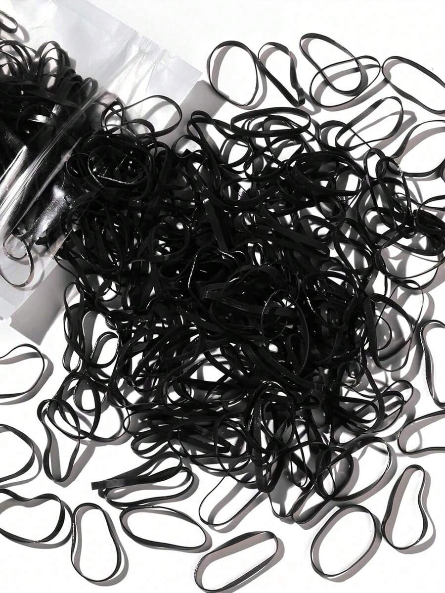 Washranp 1000Pcs Disposable Hair Tie,Multi Colors Mini Hair Rubber Bands Soft Elastics Hair Rings With Storage Bottle For Children Girls Hairstyle