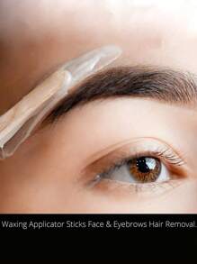 100/50 piezas Palitos de madera con punta redonda encerados/Espátulas aplicadoras de cera/Palitos mezcladores de cera, aptos para mezclar diversos tipos de cera