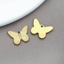 2pcs Gold Stainless Steel Butterfly Bee Charms Metal Flying Incests For Jewelry Making Charms Bracelets Necklaces Crafts Crafting Accessories