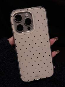 时尚可爱波点亮面软壳手机壳，兼容 17 Air、16、15、14、13、12、11 Pro Max、16、15、14 Plus，简约创意防震后盖 - 小波點 - 查看 2