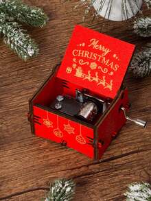 1 pieza Caja de música con cascabeles navideños, adorno de madera con campanas, decoración de Santa Claus viene a la ciudad, adecuado para Navidad, regalos festivos, decoración del hogar - Multicolor - Ver 20