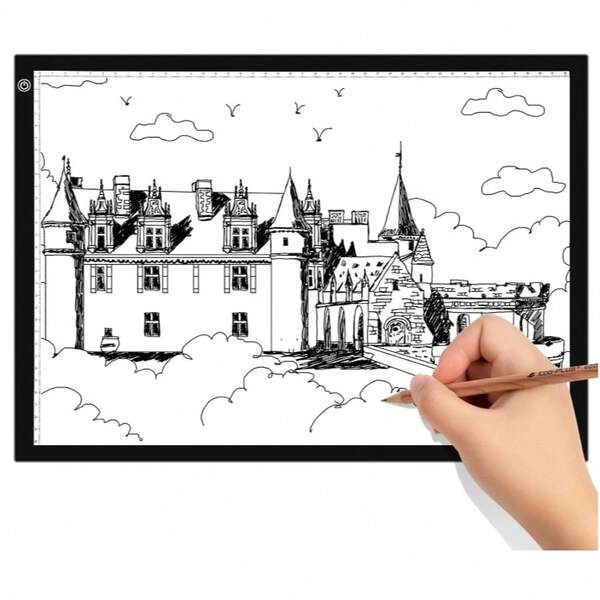 Pannello luminoso a LED, pannello luminoso A4, tavoletta grafica a LED, tavolo da disegno ultrasottile con luminosità regolabile e cavo USB per pittura, animazione, calligrafia, tatuaggio, disegno