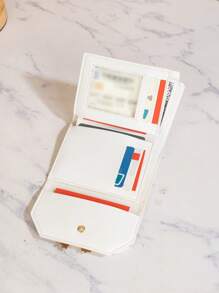 女士三折短款钱包 时尚简约手拿包 蝴蝶结装饰 女士钱包 迷你钱包 钱包 可爱钱包 小钱包