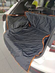 1pc Black 210T Taffeta Waterproof Car Trunk Pet Mat, Anti-Scratch Dog Outing Dog Stuff