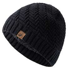 gorros tejidos a para hombres y mujeres, gorro para exteriores, gorros deportivos cálidos con forro de piel de felpa - Negro - Ver 15