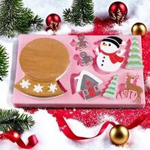 1 Stück Weihnachtsschneemann Abzeichen Dekorations-Formform, DIY Räucherstäbchen/Handwerk/Party Dekorations Aufkleber Silikon Formform, einfach zu entformen