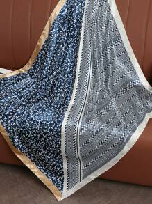 1 新款波西米亚风格时尚拼色印花方形围巾头巾，春夏女士头巾，防晒围巾，度假披肩，适合日常度假佩戴发饰秋季配饰 - 彩色 - 查看 4