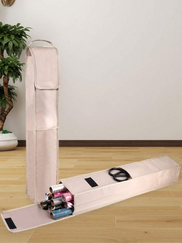 1 szt. Torba do przechowywania papieru do pakowania, Organizer do papieru do pakowania prezentów, Czarne pojemniki do przechowywania papieru Oxford Wrap z kieszenią, składany uchwyt na papier do pakowania, organizer domowy i przechowywanie