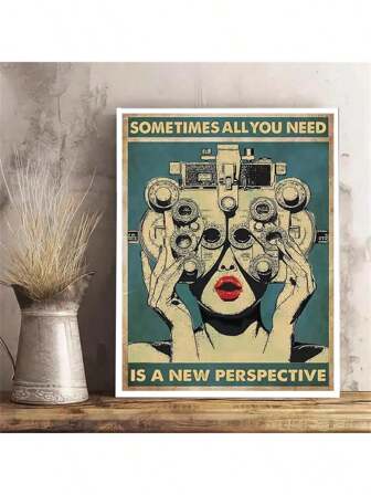 1 件“有时你需要一个新的视角”无框帆布墙艺术印刷品，家居装饰海报礼物