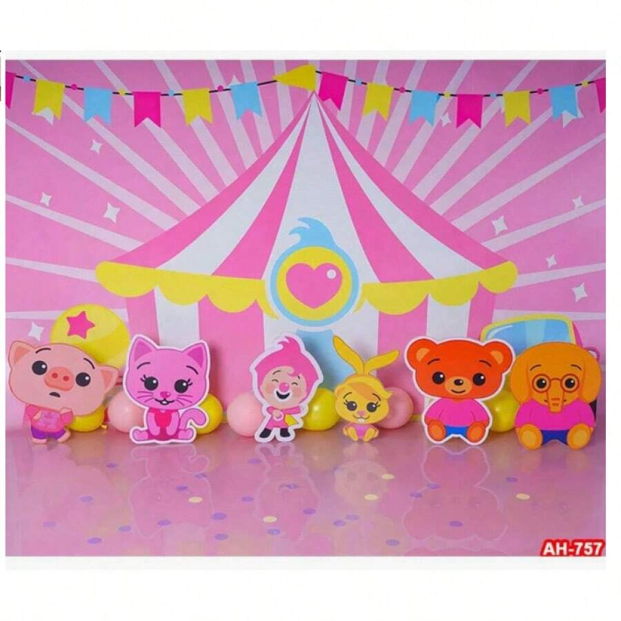 Cartoon Plim Photo Backdrop  Birthday Table Decors Background Party Supplies  Banner Photo Booth Props - Style 4 - 查看 1