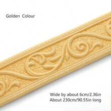 1 Roll 2.3m/90.6inch 3D Flower Leaves Vine Pattern Relief Romantic Special Design Skirting Line Sticker, XPE Foam Material Self-Adhesive Crashproof Wall Sticker, Minimalist Modern Style Home Decor, Renovation Skirting Line, Bedroom Decor, Bathroom Decor