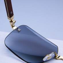 Gafas rectangulares sin marco con degradado de azul a transparente - Lentes de policarbonato ligeros, que proporcionan protección y antireflejos, adecuados tanto para hombres como para mujeres - lentes azules - Ver 8