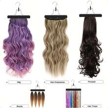 1ocs To 2pcs Wig Storage Bag, Hair Stand With Dust Cover, Zipper Wig Hairpin, Wig Storage Bag, Non-Woven Wig Hanging Clip (Wig Not Included), Halloween - Black - View 8