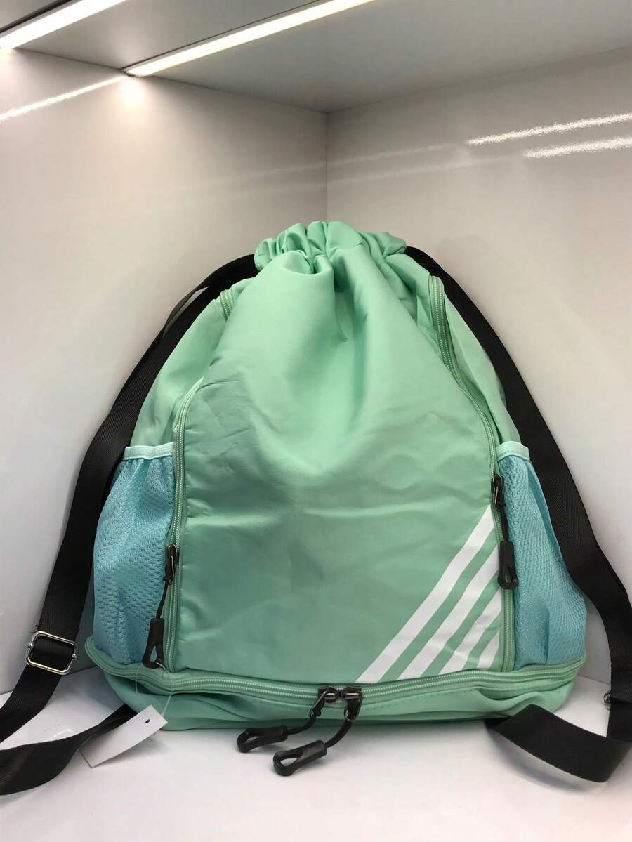 Large Capacity Multifunctional Sports Backpack Unisex Drawstring Waterproof Casual Backpack - 薄荷綠 - 查看 1