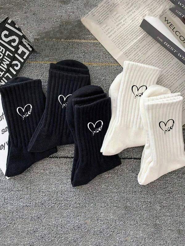 40pcs/30pcs/24pcs Unisex Comfortable Sports Socks, Suitable For Sports & Training, Long Socks For Women, Casual & Business Wear, Antibacterial, Soft, Black & White, Odor-Resistant, Moisture-Wicking, Soft & Lightweight, Suitable For Autumn/Winter, 20pcs/10pcs/8pcs/6pcs/4pcs/2pcs