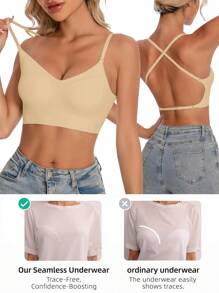 Women's Seamless Backless Bra Backless Strapless Underwear Summer Bra,Bra For Wedding Dress,  Bridallingerie Three Types Of Straps, Seamless And Breathable, Adjustable Shoulder Straps, Thin Bra, Comfortable And Breathable, Suitable For Weddings, Formal Dresses, Camisole Skirts, Ideal For A/B Cup