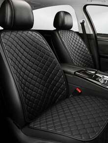 2pcs Car Seat Cushion Set, Star Embroidery, Universal 4-Season Front Seat Cushion + Backrest Cover, Non-Slip, Suitable For All Vehicle Models - Black and White - View 4