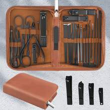 Nail Black Brown 26 Piece Set, Armored Pliers, Nail Files, Ear Spoons, Eyebrow Clippers, Trimming Toenails, Specialized Nail Clipper Set.