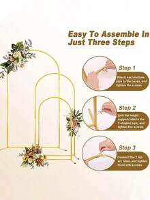 Wedding Arch Backdrop Brackets 7.2FT,6.6FT ,6FT , Gold Arch Backdrop Stand - Elegant Wedding Arch Frame For Balloons, Flowers, Tulle Decor, Easy Setup Metal Display Stand For Stunning Backdrops, Decorative Balloon Arch Stand For Wedding Ceremony Shower Birthday Party Garden Flower Balloon Arch Decoration, Easy To Install, Durable And Sturdy,Multi-Functional Interior And Exterior Decorative Frames[US Local Warehouse] - Nhiều màu - Xem 6