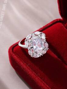 خاتم زركونيا اصطناعي أنيق، رمز للحب عصري، مناسب للذكرى السنوية وحفلات