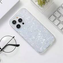 Simple & Elegant White Shell Pattern Phone Case Waterproof Shockproof Anti-Fall Scratch Resistant,International Version, Not The Domestic Version - White - View 4