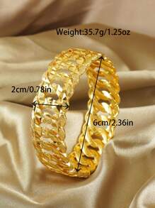 1pc Middle Eastern Vintage Sequin Glitter Openable Bangle Bracelet - Copper Material, Suitable For Daily Wear And Gifting, Dubai Style Fashion Cuff Bracelet For Women, Saudi National Day