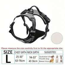 Arnés para perros, arnés para mascotas sin tirón con 2 clips para correa, chaleco acolchado suave ajustable para perros, chaleco reflectante Oxford sin ahogo con asa de control fácil para perros grandes - El chaleco y la cuerda no son un conjunto y deben comprarse por separado