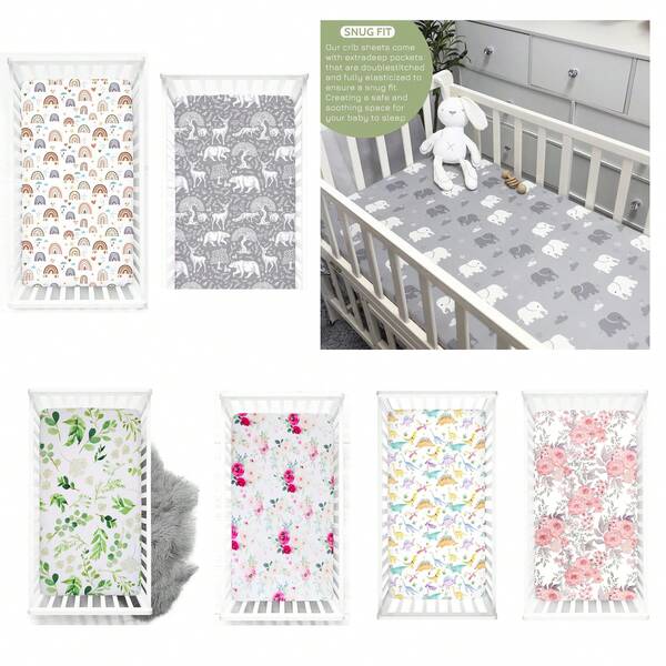 Draps de lit bébé garçon et fille, draps de lit bébé en coton dinosaure, draps de lit bébé neutres, draps de lit bébé standard, super doux et respirants