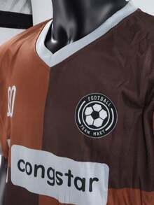 Camiseta de fútbol personalizada del St. Pauli Bundesliga con gráficos personales, logotipo, nombre y número, camiseta deportiva transpirable y de secado rápido, adecuada para bádminton, voleibol y entrenamiento de fútbol - Multicolor - Ver 4