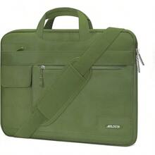 MOSISO Bolsa de Hombro para Portátil Compatible con MacBook Pro 16 2024-2019 M4 A3403 A3186 M3 A2991 M2 M1/Pro 15 A1398,15-15.6 Pulgadas Portátil,Poliéster Flapover Maletín Manga, Negro - Verde Ejército - Ver 8