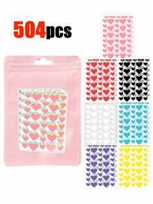 1440片粉色、黑色、白色、蓝色、紫色、绿色星形图案E-Star面部贴纸，拍照和脸部彩绘必备，适用于各种派对、聚会和娱乐活动。提供1080/720/180/72/36片装，化妆品级，价格实惠，可用于房间装饰、梳妆台、旅行、卧室、化妆配件等。