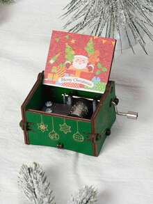 1 pieza Caja de música con cascabeles navideños, adorno de madera con campanas, decoración de Santa Claus viene a la ciudad, adecuado para Navidad, regalos festivos, decoración del hogar - Multicolor - Ver 17