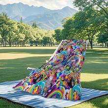 1pc Whimsical Unicorn & Cheetah Print,Colorful And Cute Animals Fleece Blanket - Soft, Lightweight & Durable Flannel Throw With Vibrant Rainbow Colors, 280gsm For Him And Her, Perfect For Naps, Camping, Travel, Home, Daily, Office Decoration, Birthdays Anniversary, Valentine's Day, Thanksgiving Day, Christmas, Halloween, Mother's Day, Father's Day, Wedding, New Year Gifts, Personalized Ideal Gifts For Her, Him, Family, Boyfriend, Girlfriend, Father, Family, Mother, Lover, Daughter, Son, Grandpa, Grandma, Friend, Classmate, Pet. Sofa,Bed,Car,Bedroom,Living Room,Office,  Outdoor Camping, Beach,Wall Decoration - 多色6 - 查看 5