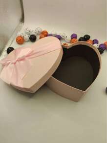 1pc Pink Gift Boxes With Lids For Present Heart Shaped Flower Boxes For Bridesmaid, Proposal, Wedding, Birthday