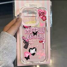 Funda para teléfono con diseño de dibujos animados, bordes rectos, color negro, resistente a caídas, compatible con phone 11, 12, 13, 14, 15 y 16 - Transparente 3 - Ver 3
