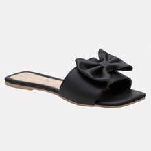 Sandália Feminina Bico Fino Laço Confortável Casual para Festa e Praia - Preto - Visão 3