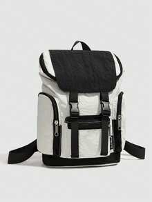 1pc Men's Backpack Oxford Cloth Material Multi-Pocket Fashion Casual Daypack, Suitable For School, Date, Party, Commute, Travel, Work Large Capacity Bag