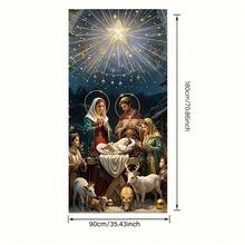 2D Shiny Christmas Curtain - Polyester Fiber, No Power Needed, Holiday New Year Decor, Suitable For Indoor Celebration And Photo Booth - 1pc - View 2