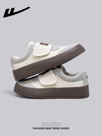  1 双 WARRIOR 女式厚底系带软底休闲鞋，夏季低帮户外平底鞋，圆头低跟防滑纯色优雅软底徒步鞋适合学生毕业照，女式低帮皮革运动鞋