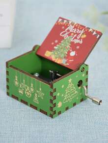 1 pieza Caja de música con cascabeles navideños, adorno de madera con campanas, decoración de Santa Claus viene a la ciudad, adecuado para Navidad, regalos festivos, decoración del hogar - Multicolor - Ver 34