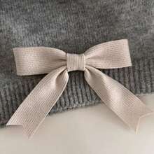 1 pieza Clip de pato coreano de punto con lazo, sensación de alta gama para mujeres, clip de cabello con cremallera a la mitad, accesorio de cabello con temperamento, clip de pato tejido de temperamento simple y versátil