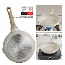 ABKOK 3 件套不粘铝煎锅套装（5 个锅盖）- 单独和套装选择、家庭晚餐用品、派对用品 - 黑色 - 查看 5
