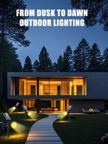 Outdoor Solar Landscape Spotlights, 3 Modes (Low Light Mode, Medium Light Mode, Strong Light Mode), Adjustable Light, Solar Landscape Spotlights Change Color, Suitable For Driveway/Backyard/Courtyard Landscape/Trees/Garage (Warm Yellow)