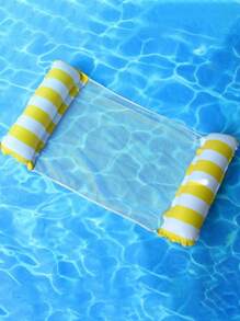 1 pezzo - Amaca gonfiabile a righe colorate per piscina, sedia a sdraio galleggiante, adatta per adulti, massimo comfort per feste in piscina e relax, accessori essenziali per feste in piscina | Sedia gonfiabile a righe | Galleggiante rilassante, galleggiante per piscina, accessori da spiaggia